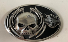 Harley-Davidson Willie G skull Bar&Shield belt buckle.#97798-09VM.Silver plaited