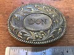 Vintage 1977 The Kinney Co Don Heavy Duty Oval Metal Belt Buckle