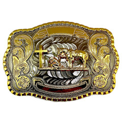 Praying Cowboy Religious Western Belt Buckle. Hebilla vaqura