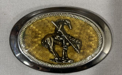 American Indian Chief Horse Rider Belt Buckle Made in USA