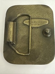 Vintage Brass Indiana Metal Craft Bass Fish Belt Buckle 2 1/4&Prime; Wide 1976 – EUC