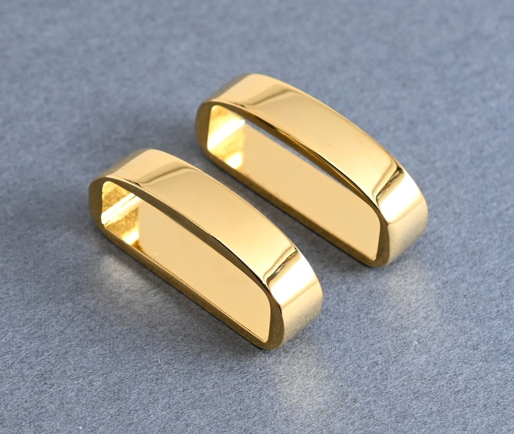 New man/woman 1 1/4&Prime; 30mm belt keeper(#028b) (2 pcs set) gold color USA