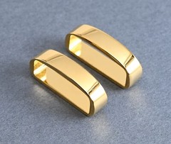 New man/woman 1 1/4&Prime; 30mm belt keeper(#028b) (2 pcs set) gold color USA