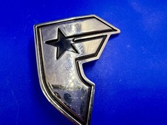 Famous Stars and Straps F Logo Belt Buckle Silver Black Metal Y2K