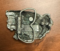 Vintage 1980 Big Mouth Bass Largemouth Fish Belt Buckle Bergamont Fisherman USA