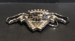187 Inc Belt Buckle Guns Crest Emblem Black Enamel Silver Tone w/ Bottle Opener
