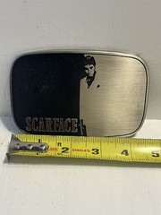 – Belt Buckle Free Shipping Scarface Large Classic Movie Themed With Pistol Gun