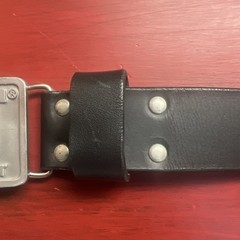 CAT Diesel Power Logo Black Leather Belt Men’s Size 32”