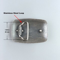 Vintage Silver Plated Enamel Southwest Rectangle Belt Buckle also Stock in US