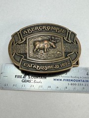 Vintage Abercrombie & Fitch Moose Belt Buckle Established 1892 Heritage