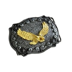 Belt Buckle Flying Eagle Western Cowboy Silver Tone 3.5×2.5 Fits 1.5” Belt