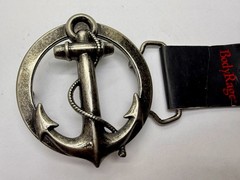Round Openwork Anchor with Wrapped Rope Nautical Theme Body Rage Belt Buckle