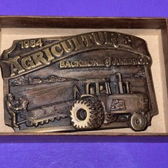 Vintage Belt Buckle 1984 Agriculture Backbone of America Farmer Tractor Limited