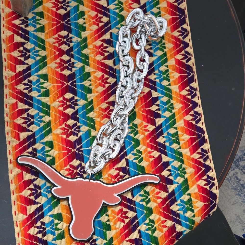 Silver Longhorn Western Belt Buckle w/ Chain Accent – Men&rsquo;s Metal Hardware