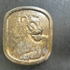 Omar King of Buckles Lion Head Gold-Tone Metal Western Belt Buckle 1.5 in
