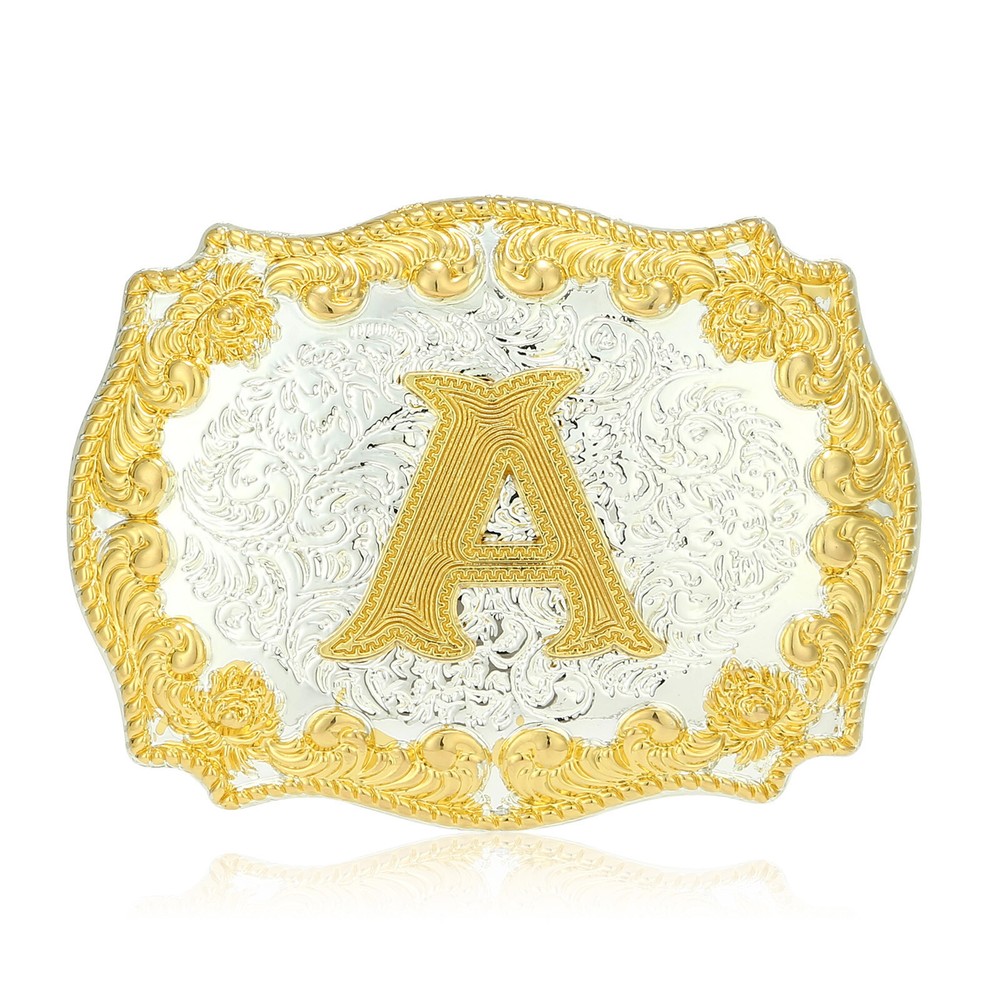 INITIAL BELT BUCKLE LETTER COWBOY WESTERN RODEO FOR TEXAS STAR Hebillas Vaqueras