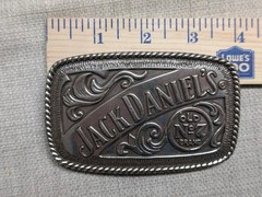 vintage JACK DANIELS belt buckle WHISKEY metal WESTERN cowboy Y2K