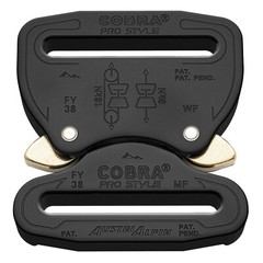 AustriAlpin 38mm Male + Female Fixed Black Cobra Buckle – FY38KFF