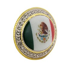 Mexico Flag Belt Buckle Mexican National Day May 5th Gift Soccer Team Iced Style