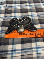 Gothic Skull Butterfly Belt Buckle Rhinestone Eyes Dark Grunge 4&Prime;x2.5&Prime; DD3