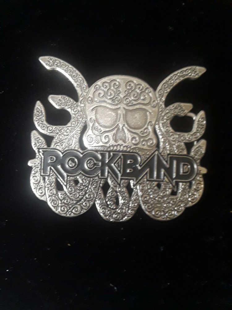 Rock Band Video Game Xbox Skull Metal Belt Buckle New Rock n Roll Rare Gothic
