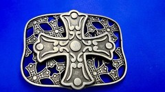 Openwork Iron Cross Medieval Religious Faith Symbol Gothic Biker Belt Buckle