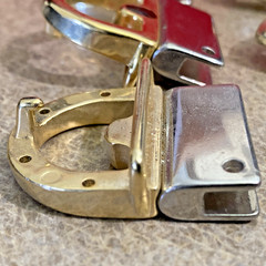 Geometric Belt Buckle non magnetic shiny metal Brass lot 2.5&Prime; x 1 3/8&Prime;
