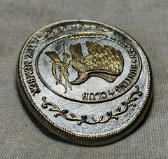 North American Hunting Club Belt Buckle Eagle Gold Silver Oval Western