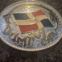 Dominican Republic Flag Saint George&rsquo;s Cross Belt Buckle Western
