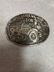 OE20170 NOS VINTAGE 1982 ADM 928 AHRENS FOX FIRETRUCK SOLID BRASS BUCKLE