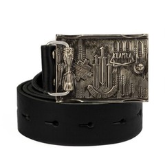 Fehu runic german silver belt buckle, Feoh Wealth Rune Old Norse Scandinavian