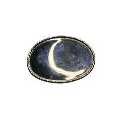 Men&rsquo;s Silver Tone Oval Belt Buckle Rope Edge