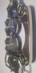 Rock Rebel 4 Skulls Metal & Lacquered Belt Buckle Silver & Black