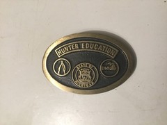 Vintage State Of Michigan DNR Hunter Education Brass Belt Buckle A Tac Original