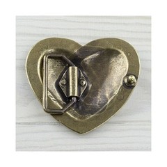 Victorian Heart Belt Buckle Antique Brass Antique Floral Engraved