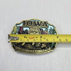 The Great American Buckle Co. 1986 Iowa Hawkeye State Enamel 1821 USA Made
