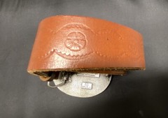 SISKIYOU Buckle Co Enamel Eagle VTG 1982 pewter Belt Buckle & Homemade Belt