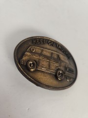 Vintage 1970s Keep On Truckin Van Belt Buckle Brass Tone Retro Boogevan Hippie