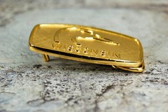 Wisconsin Ducks Unlimited belt buckle gold tone