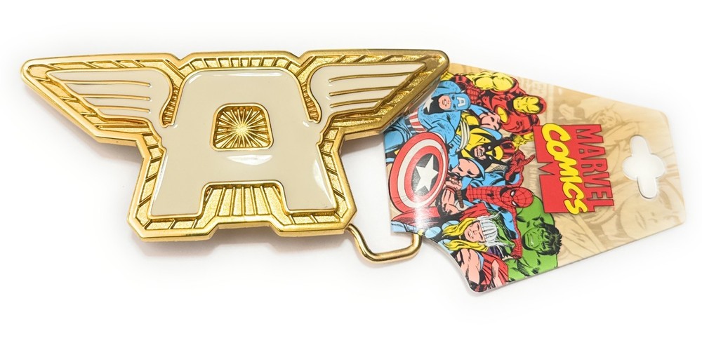 Captain America Belt Buckle Gold Collectors Edition Marvel Comics Gold Platted