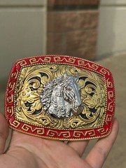 Western Buckle Gold Silver Red Horse Head Buckle Cowboy 2 » Hebillas Vaqueras