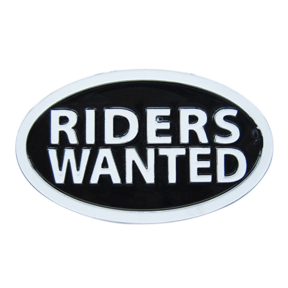 RIDERS WANTED Metal Novelty Belt Buckle