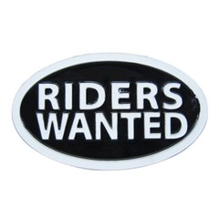 RIDERS WANTED Metal Novelty Belt Buckle