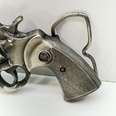 Vintage 1978 Bergamot Brass Works Revolver Pistol Gun Belt Buckle L-156 USA Mens