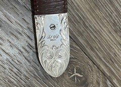 Rare Chet Vogt 14k .925 Sterling Belt Buckle Set XL cowboy Star ✅