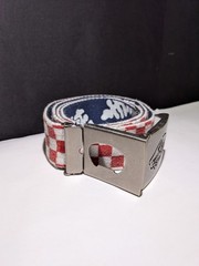 VANS OFF THE WALL BELT & BUCKLE RED CHECK BLUE FLORAL DESIGN