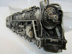 Locomotive Belt Buckle Vintage Brass Bergamot 1978 USA 4&Prime;w VG Pre Owned b21
