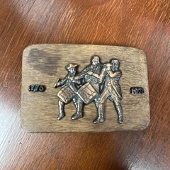 Wooden 1776 – 1976 Bicentennial Patriotic Belt Buckle Drummers USA Spirit of 76