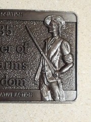1985 Defender of Firearms Freedom Belt Buckle 3.5&Prime;x2.5&Prime;