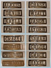 Personalized Custom Name Metal Belt Buckle -Put your name / word or# on a Buckle